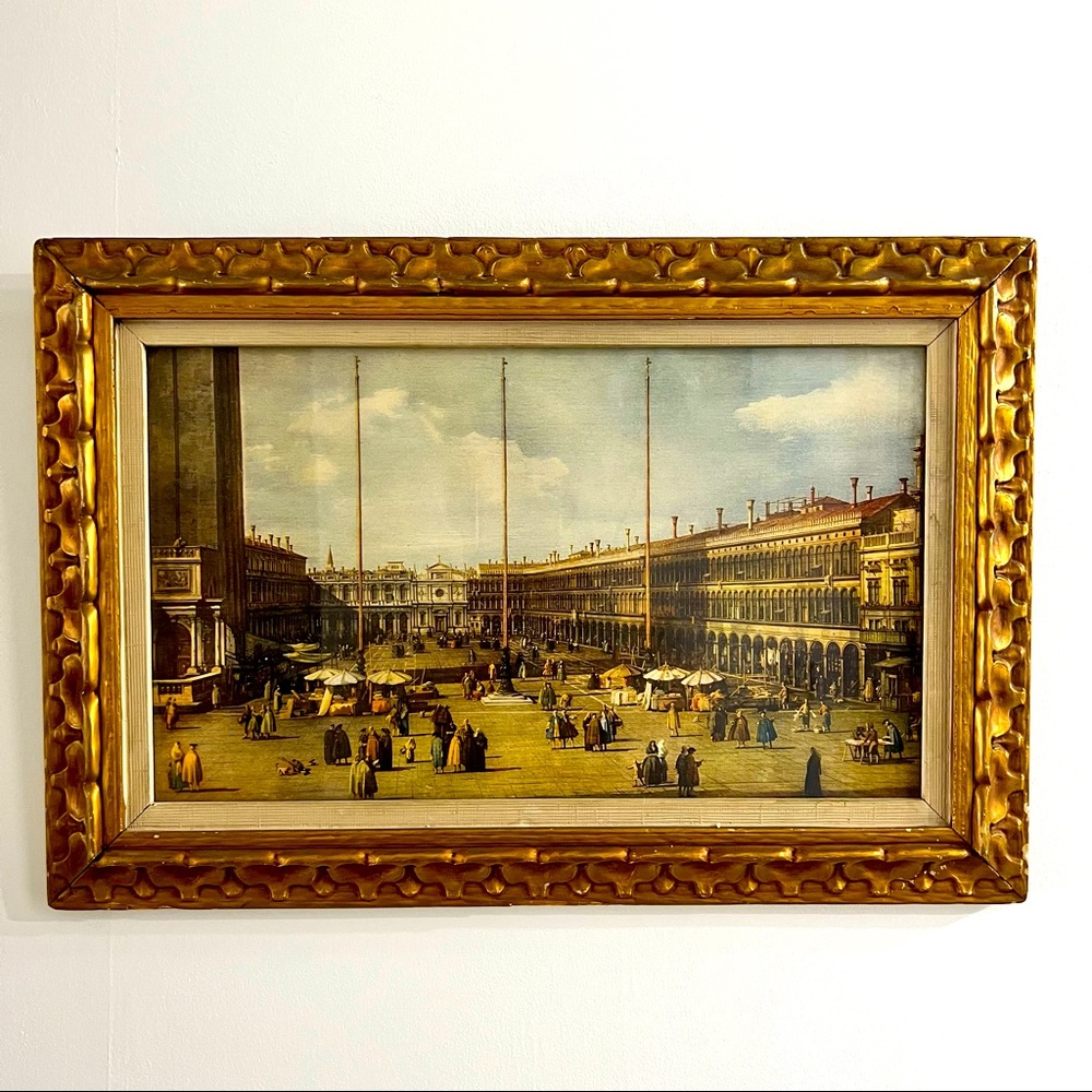 Vintage wall art and frame